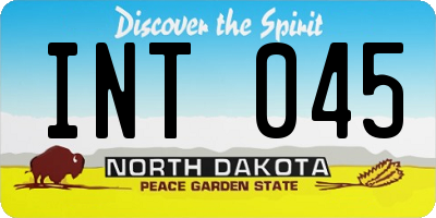 ND license plate INT045