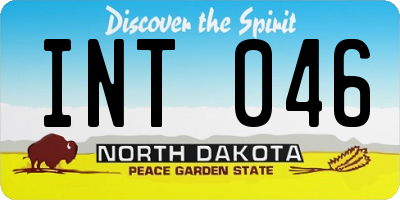 ND license plate INT046