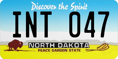 ND license plate INT047