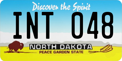 ND license plate INT048