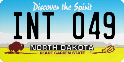 ND license plate INT049