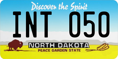 ND license plate INT050