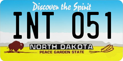ND license plate INT051