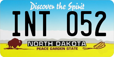 ND license plate INT052
