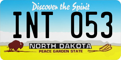ND license plate INT053