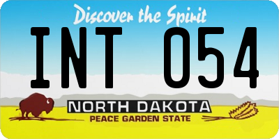ND license plate INT054