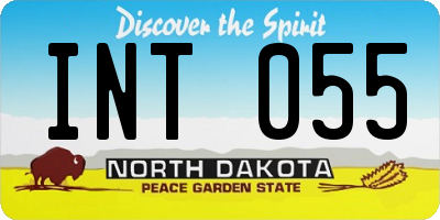 ND license plate INT055