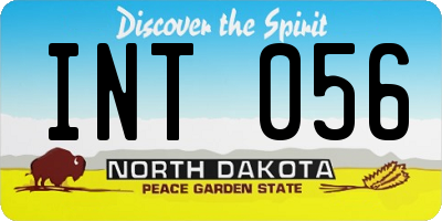 ND license plate INT056