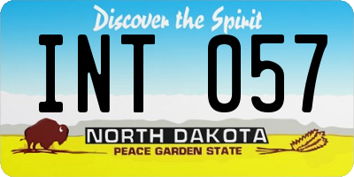 ND license plate INT057