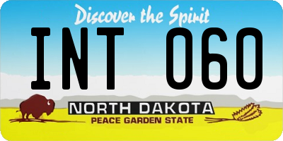 ND license plate INT060