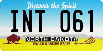 ND license plate INT061