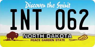 ND license plate INT062
