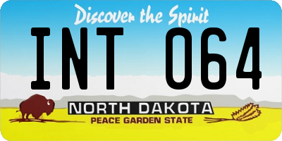 ND license plate INT064