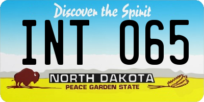 ND license plate INT065