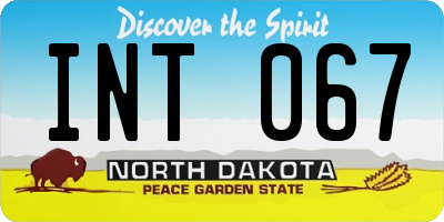 ND license plate INT067