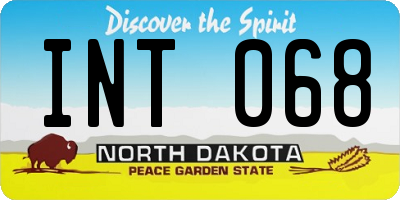 ND license plate INT068