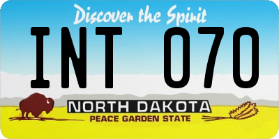 ND license plate INT070