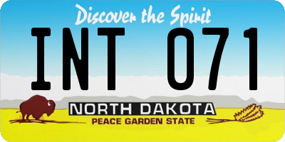 ND license plate INT071