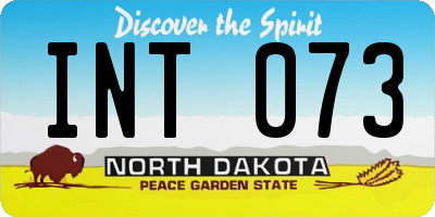 ND license plate INT073