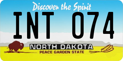 ND license plate INT074
