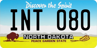 ND license plate INT080