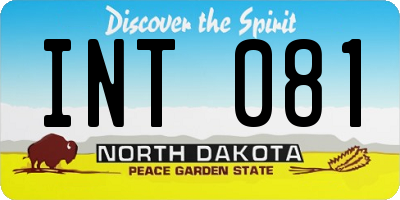 ND license plate INT081