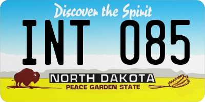 ND license plate INT085