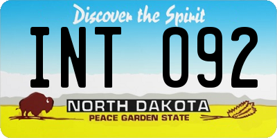 ND license plate INT092