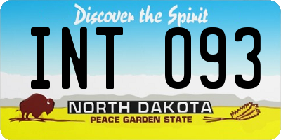 ND license plate INT093