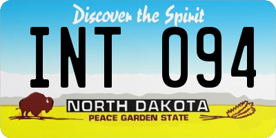ND license plate INT094