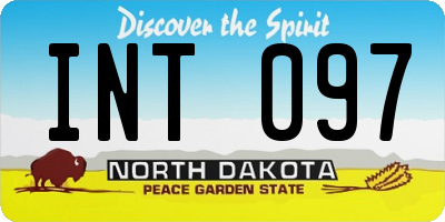 ND license plate INT097