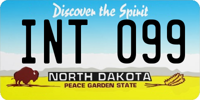 ND license plate INT099