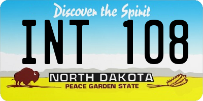 ND license plate INT108