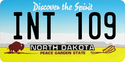 ND license plate INT109