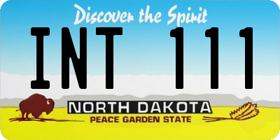 ND license plate INT111