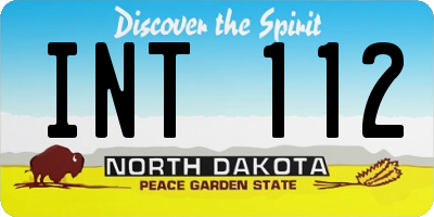 ND license plate INT112