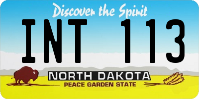 ND license plate INT113