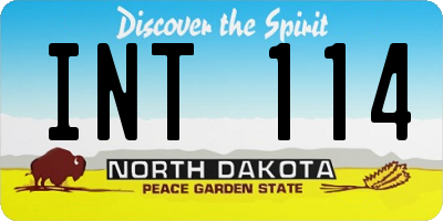 ND license plate INT114