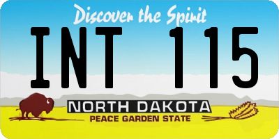 ND license plate INT115