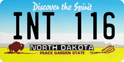 ND license plate INT116