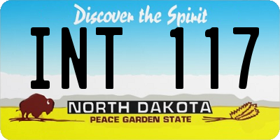 ND license plate INT117
