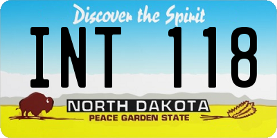 ND license plate INT118