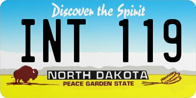 ND license plate INT119