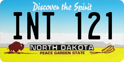 ND license plate INT121