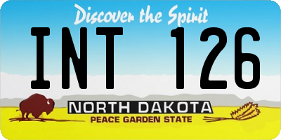 ND license plate INT126