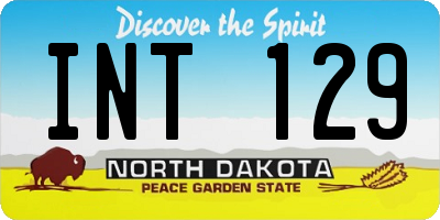 ND license plate INT129