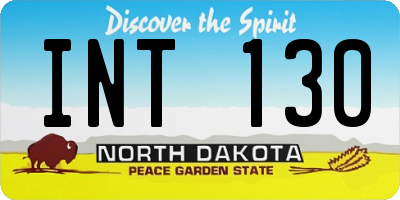 ND license plate INT130