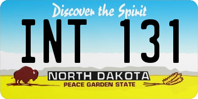 ND license plate INT131