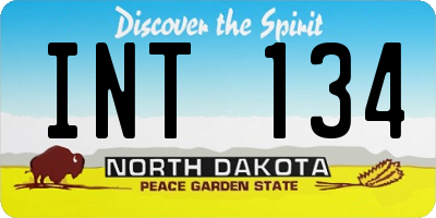 ND license plate INT134