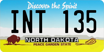 ND license plate INT135